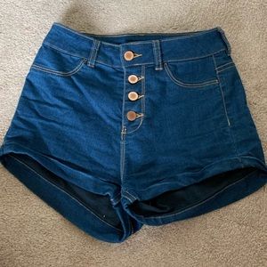 H&M Button Fly High-Waisted Jean Shorts